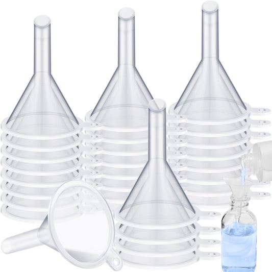 100 Pcs 2.16 Small Funnel for Filling Small Bottles Clear Plastic Mini Funnels Tiny Funnels Plastic Funnel for Lab Bottles Essential Oils Sand Art Bottles Skin Products Perfumes Spices(1.22 )